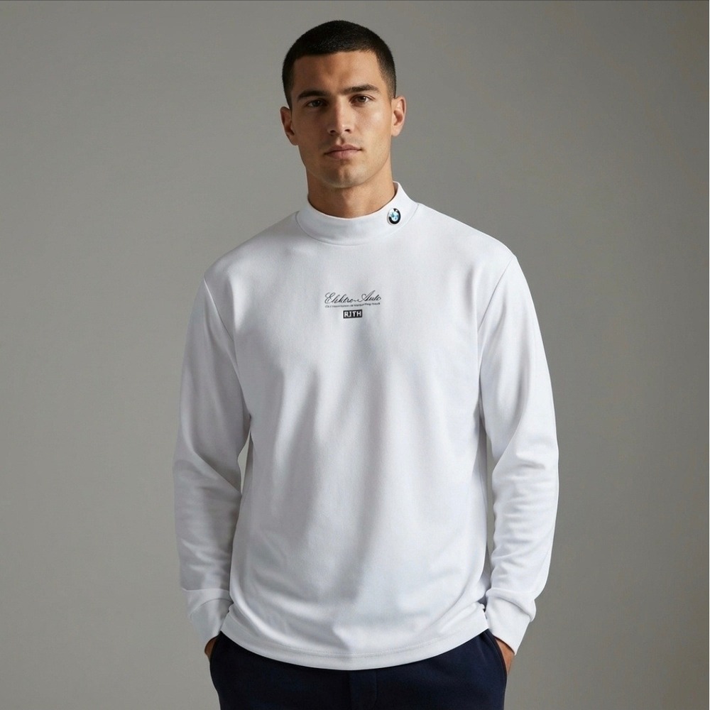 Kith x BMW Long Sleeve Mock Neck Men Tee - White